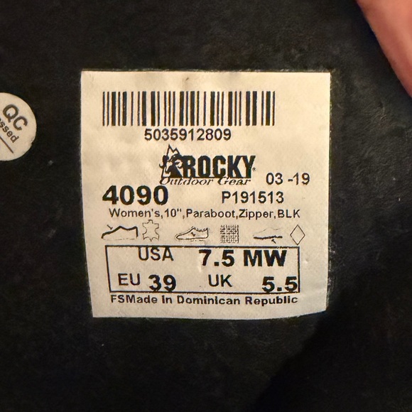 Rocky Black Leather 10” Paraboot Combat Moto Military Jumper Kiltie Boots, 7.5 - Picture 10 of 13